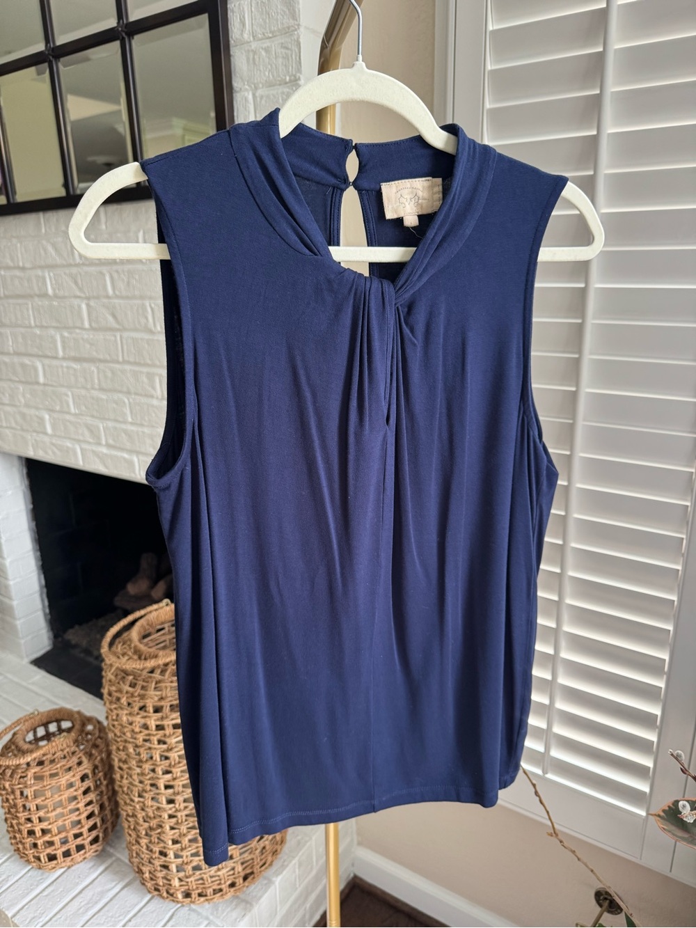 Anthropologie Derva Twisted High Neck Tank Top